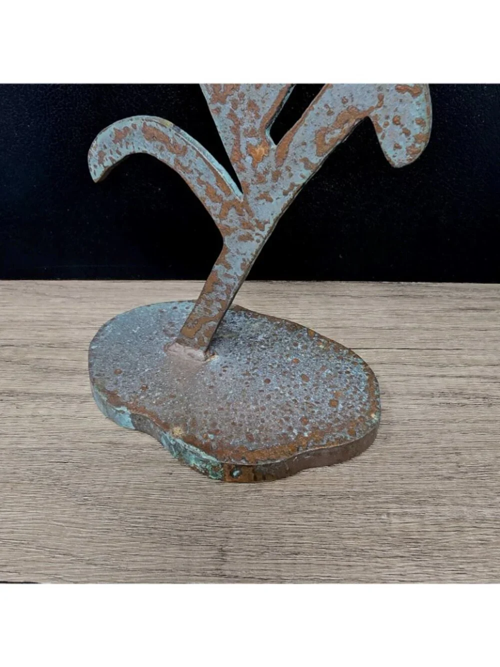 Cast Iron Isreal Candle Holder Candelabra Bronze/brass Finish Patina 19 X 6.5
